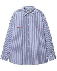 Woodbird - Brooks Lion Embroidered Striped Shirt - Lyst