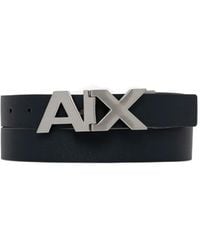 ARMANI EXCHANGE - Reversible Logo-Buckle Belt - Lyst