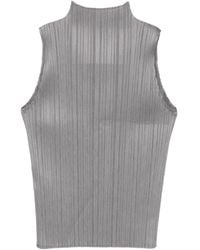 Pleats Please Issey Miyake - Top Smanicato Basics Plissettato - Lyst