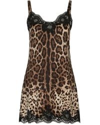 Dolce & Gabbana - Leopard-Print Lace-Detail Camisole - Lyst