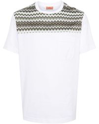 Missoni - Zigzag-panel Cotton T-shirt - Lyst
