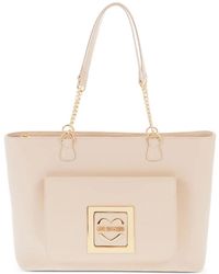 Moschino - Logo-Plaque Chain-Link Shoulder Bag - Lyst