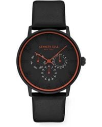 Kenneth Cole - Multi-Function Leather Strap 42Mm Watch - Lyst