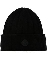 Moncler - Logo-patch Wool Beanie - Lyst