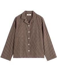 Tekla - Check-Print Cotton Pajamas - Lyst