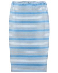 Prada - Piqué Rok Met Bayadere Print - Lyst