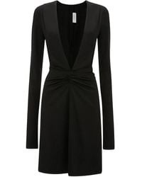 Victoria Beckham - Long-Sleeve V-Neck Mini Dress - Lyst