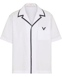 Valentino Garavani - Camisa bowling con detalle de V - Lyst