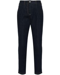 Peserico - Logo-patch Tapered Jeans - Lyst