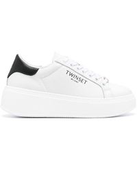 Twin Set - Leather Platform Sneakers - Lyst