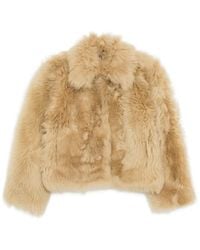 Cynthia Rowley - Shearling Cropped Jacket - Lyst