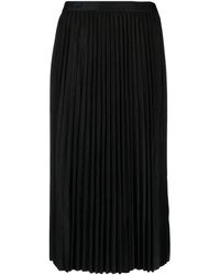 DKNY - Logo-waistband Pleated Midi Skirt - Lyst