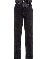Miu Miu - High-rise Paperbag-waist Straight-leg Jeans - Lyst