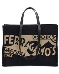 Ferragamo - Large Logo-Printed Tote Bag - Lyst