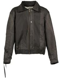 UNDER THE SIGN - Dustborn Light Patchwork Waxed-Effect Bomber Jacket - Lyst