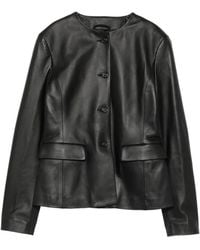 ARMARIUM - Ramona Leather Collarless Jacket - Lyst