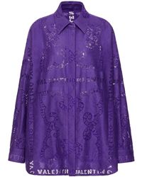 Valentino Garavani - Cut-Out Lace Shirt Minidress - Lyst