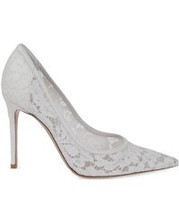 Gianvito Rossi - Claudia Floral-Lace Pointed-Toe Heeled Pumps - Lyst