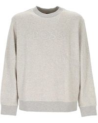 BOSS - Pullover Mit Logo-Stickerei - Lyst