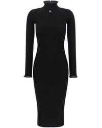 Elisabetta Franchi - Knit Dress With Logo Detail - Lyst