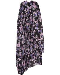 Balenciaga - Floral-print Pleated Maxi Dress - Lyst