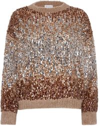 Brunello Cucinelli - Trui Verfraaid Met Pailletten En Ombré-Effect - Lyst