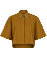 Pinko - Short-Sleeved Cropped Shirt - Lyst
