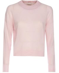 Allude - Round-Neck Long-Sleeve Sweater - Lyst