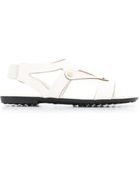 Tod's - Leather Flat Sandals - Lyst