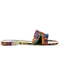 Dolce & Gabbana - Carretto-Print Sandals - Lyst