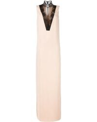 Lanvin - Robe Longue À Empiècements En Dentelle - Lyst