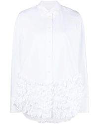 MSGM - Ruffled Cotton Shirt - Lyst