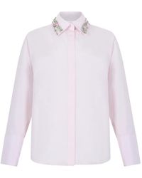 Genny - Crystal-Embellished Concealed-Fastening Shirt - Lyst