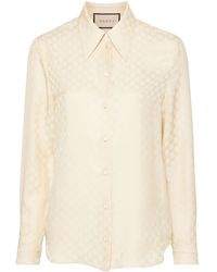 Gucci - GG Supreme-jacquard Silk Shirt - Lyst