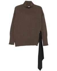 Marella - Jersey Pietra Con Cuello Alto Y Lazo Lateral - Lyst