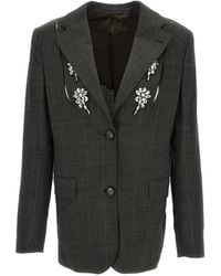 Simone Rocha - Embellished Prince Of Wales Check Jacket - Lyst