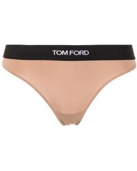 Tom Ford - Pink Logo Tape Thong - Women's - Elastane/modal - Lyst