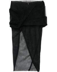 Rick Owens - Draped Calf Skirt - Lyst