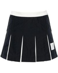 Thom Browne - Pleated Ripstop Miniskirt - Lyst