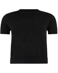Philipp Plein - T-Shirt En Laine Mérinos À Motif Monogrammé En Jacquard - Lyst