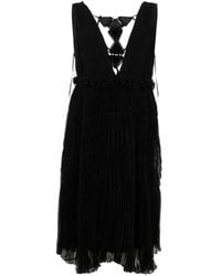 Alberta Ferretti - Pleated Silk Mini Dress - Lyst
