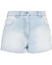 MSGM - Logo-Embroidered Denim Shorts - Lyst