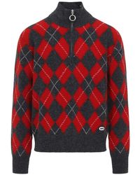 Ami Paris - Wool Zipped Collar Sweater - Lyst