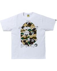 A Bathing Ape - T-Shirt 1St Camo Japanese Letters - Lyst