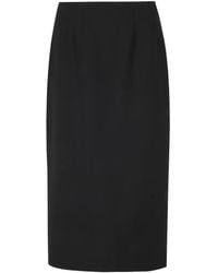 Dolce & Gabbana - Double Wool Crêpe Skirt - Lyst