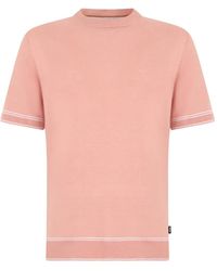 BOSS - Stripe-Detail T-Shirt - Lyst