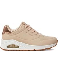 Skechers - Zapatillas Uno-Shimmer Away con detalles de tono oro rosa - Lyst