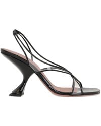 AMINA MUADDI - Lena Patent-leather Slingback Sandals - Lyst