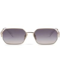 Prada - Triangle-logo Rectangle-frame Sunglasses - Lyst