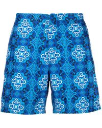 Heren Kleding voor voor Strandkleding voor Board en zwemshorts PENINSULA Swimwear Synthetisch Zwembroek Met Grafische Print in het Blauw voor heren 
